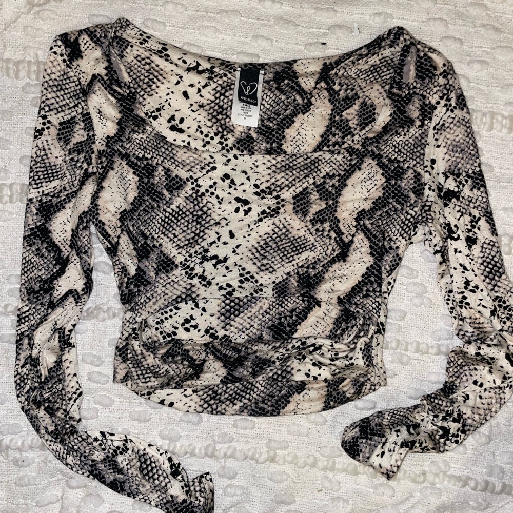 Snake Print Long Sleeve Top